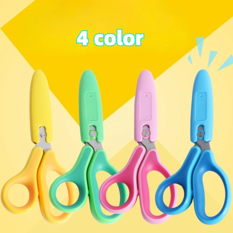 Kids Safety Scissors with Protective Cover,  Craft Scissors, Blunt Tip Toddler Training Scissors, Art Supplies