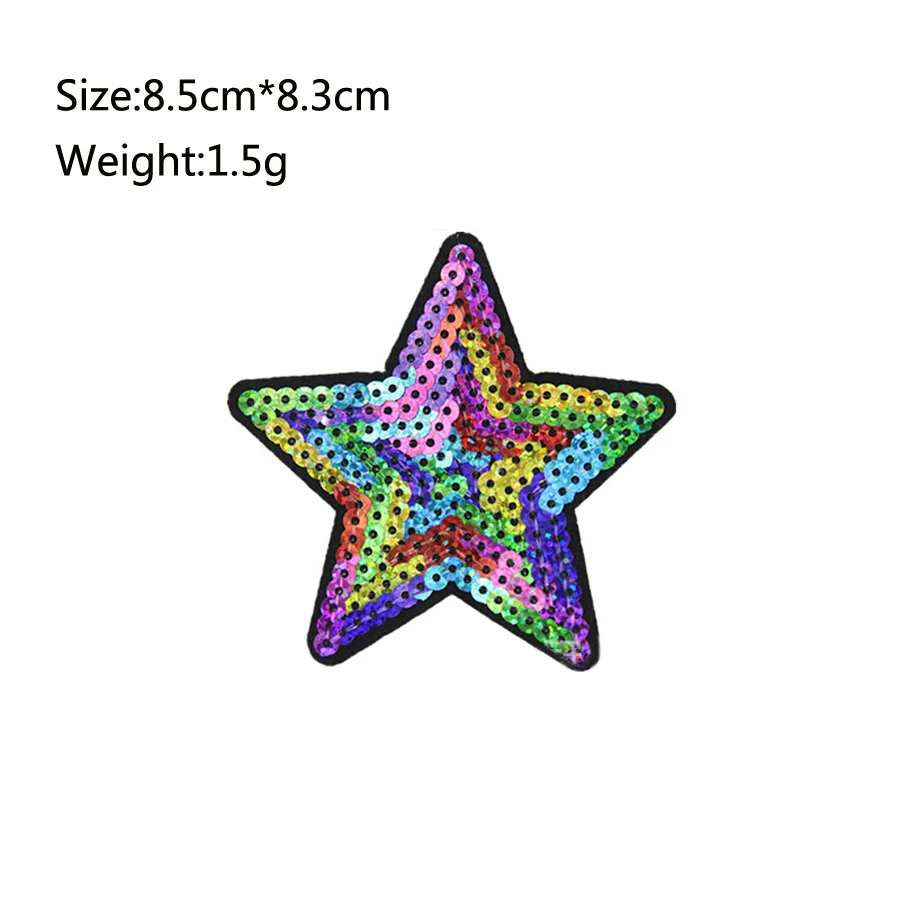 1X Sequin Star Patches For Clothing Thermoadhesive Iron On Patch T-Shirt DIY Sewing Clothes Applique Badges Stickers Accessories