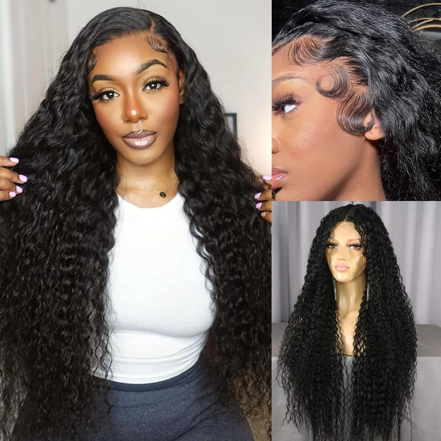 13x6 Hd Lace Frontal Wig Deep Wave 13x4 Lace Front Curly Wig Human Hair Pre Plucked Water Wave For Black Women Brazilian