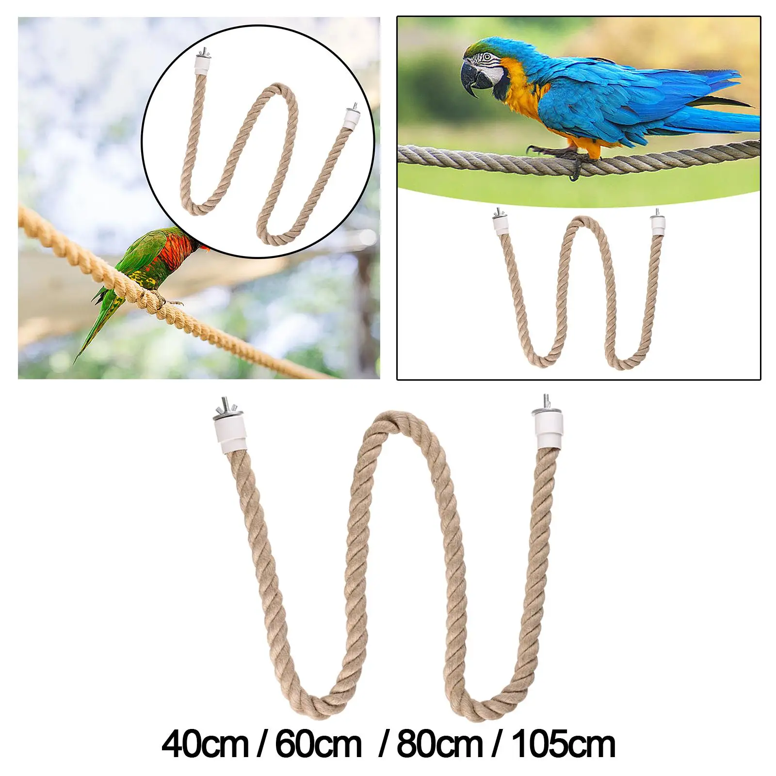 Bird Perch Stand Standing Parrot Rope for Cockatiels Parakeet Primary Color