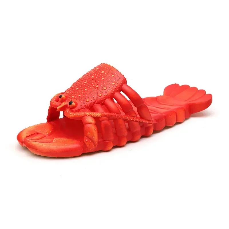 Funny Parent-child Crayfish Beach Slippers 2024 New Summer Men\'s and Women\'s Fashionable Sandals Lobster Slippers