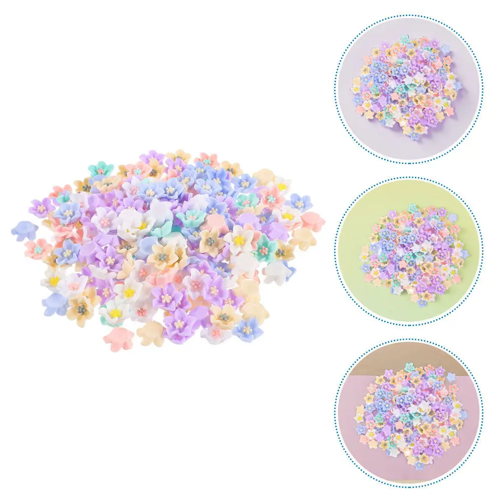 

100 шт. маленьких смоляных цветочных подвесок разных цветов, милые цветочные украшения для рукоделия, аксессуары для декора из смолы