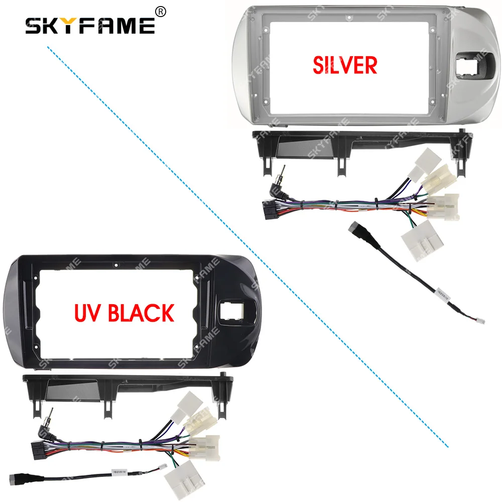 SKYFAME إطار السيارة فآسيا محول أندرويد راديو داش تركيب لوحة عدة لتويوتا فيتز 3 XP130 يارس