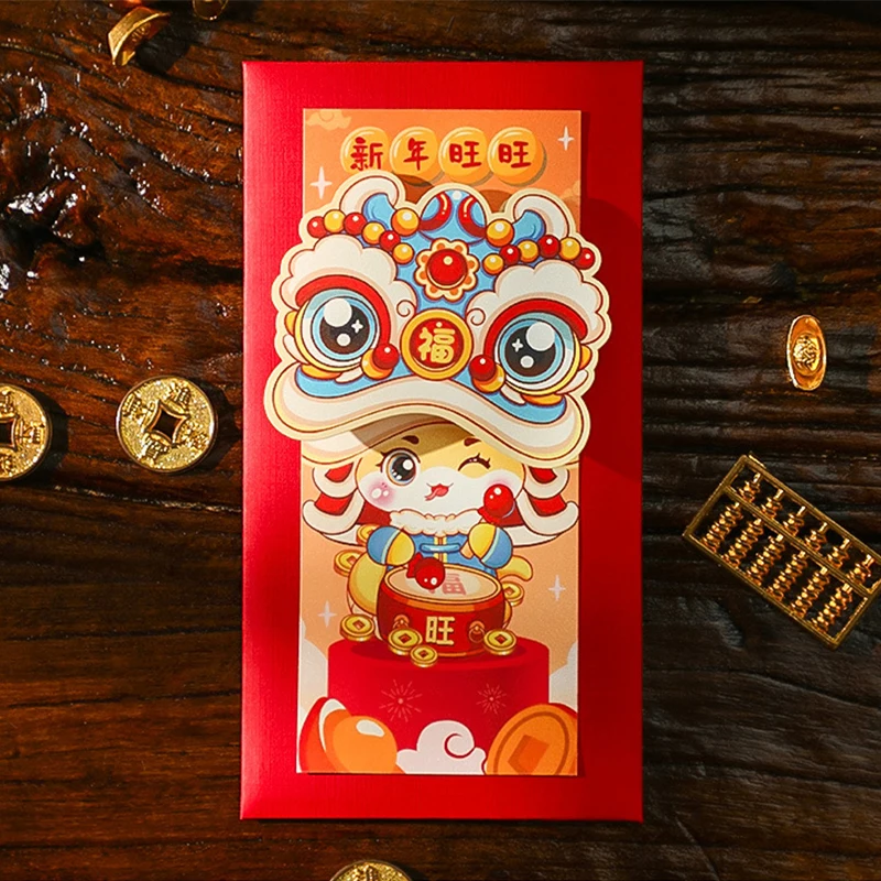 2/4/6Pcs Chinese Snake Year Red Envelopes Creative Spring Festival Red Packet Traditional New Year Lucky Money Pockets Gifts
