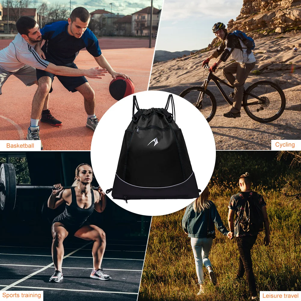 Zaino Fitness con coulisse per uomo zaino da calcio da basket borsa sportiva impermeabile borsa morbida da palestra borsa da escursione naturale zaino