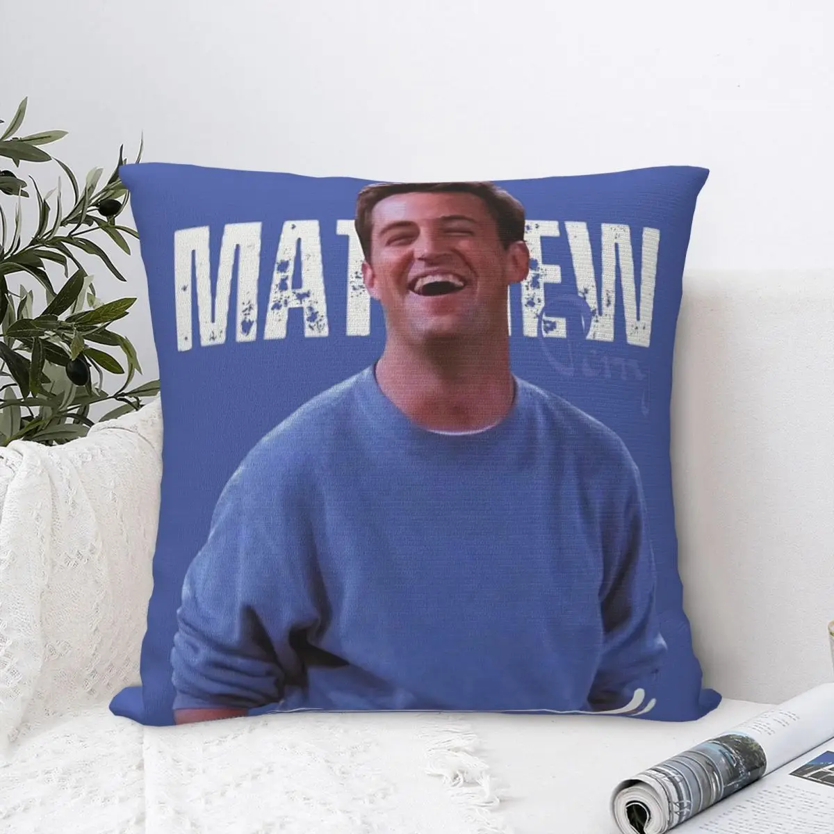 Matthew Perry Fan Art Design For Friends Square Pillow Covers Sofa Cushion Cover Creative Home Decoration Pillowcase 45*45