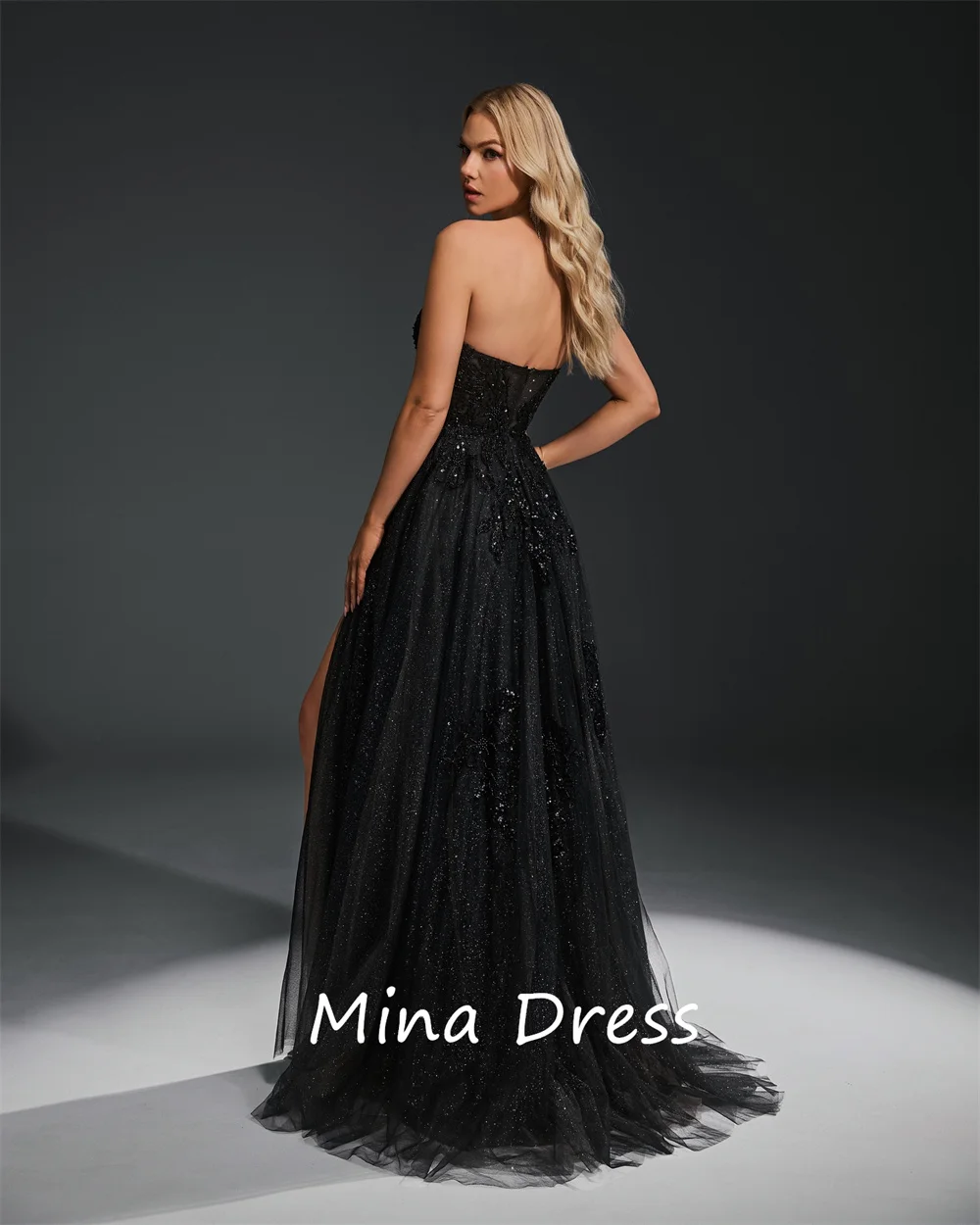 فستان مينا مخصص على شكل كرة لامعة على شكل زهرة فستان سهرة نسائي فاخر بدون أكمام أنيق للحفلات مناسبة خاصة للنساء