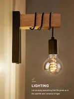 Vintage Iron Wood Wall Lamp E27 Indoor Loft Outdoor Corridor Retro Wall Lights For Home  Industrial Sconce Nordic Bedside Lamp