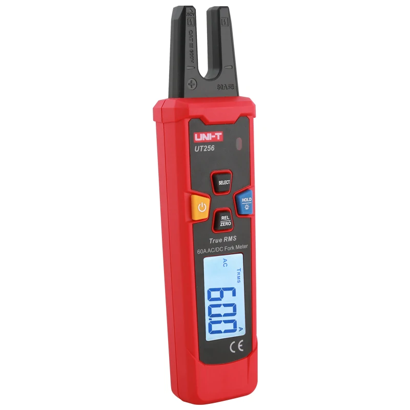 Imagem -03 - Uni-t Ut256 Fork Meter 60a ac dc Corrente Braçadeira Medidor Digital True Rms Alicatadores Amperímetro Ncv Tester Alta Precisão