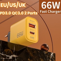 66w Super Fast Charging Head Pd3.0 Qc3.0 2 Ports Charger Eu/us/uk Standards For Apple Huawei Xiaomi Mobile Phone Adapters 2025