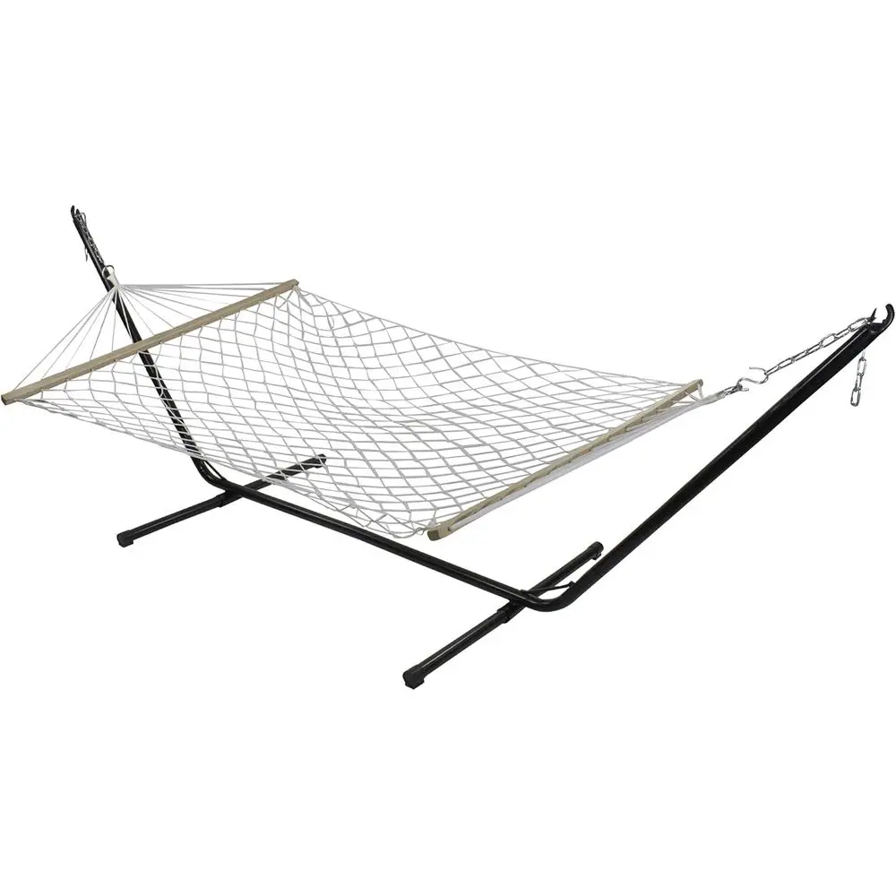 

White 78 x 55 Lattice Hammock with Wooden Spreader Bars
