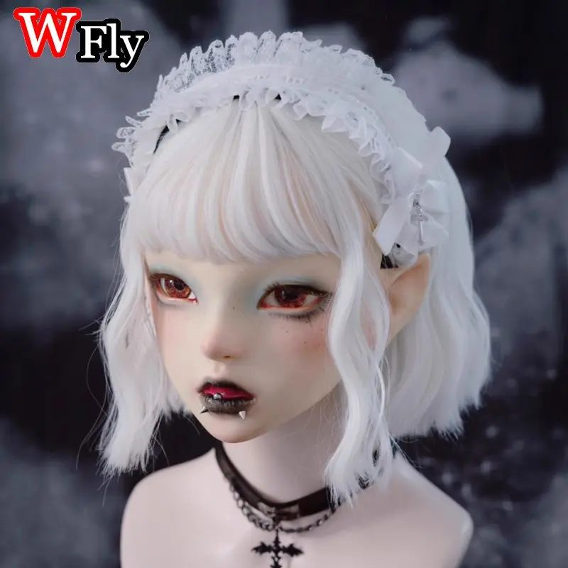 Gothic Harajuku Handmade headdress Hairpin Dark Punk subculture white lace Hair clip head hoop ruffled edge Hair clips