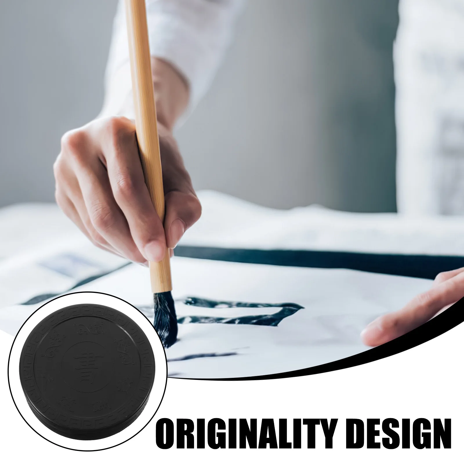 

Plastic Inkstone Traditional Calligraphy Accessory Portable Durable Student Painting Teaching Equipment Creative Inkslab