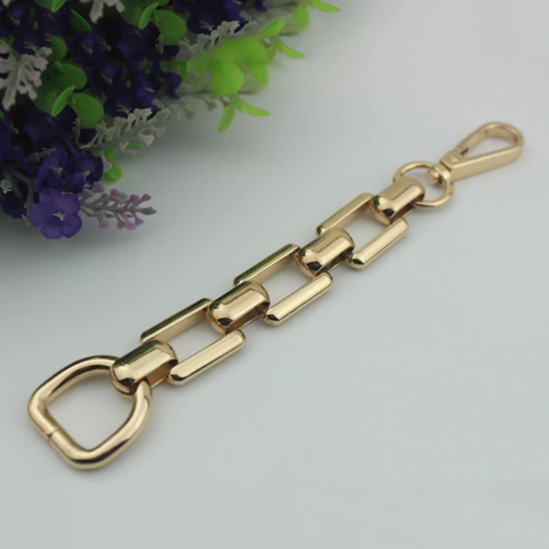 1 pc DIY Bag Chains Extension Chain Decorative Short Chain Belt Thick Smooth with D Buckle Gold Bag Chain 18cm Bag Accessories