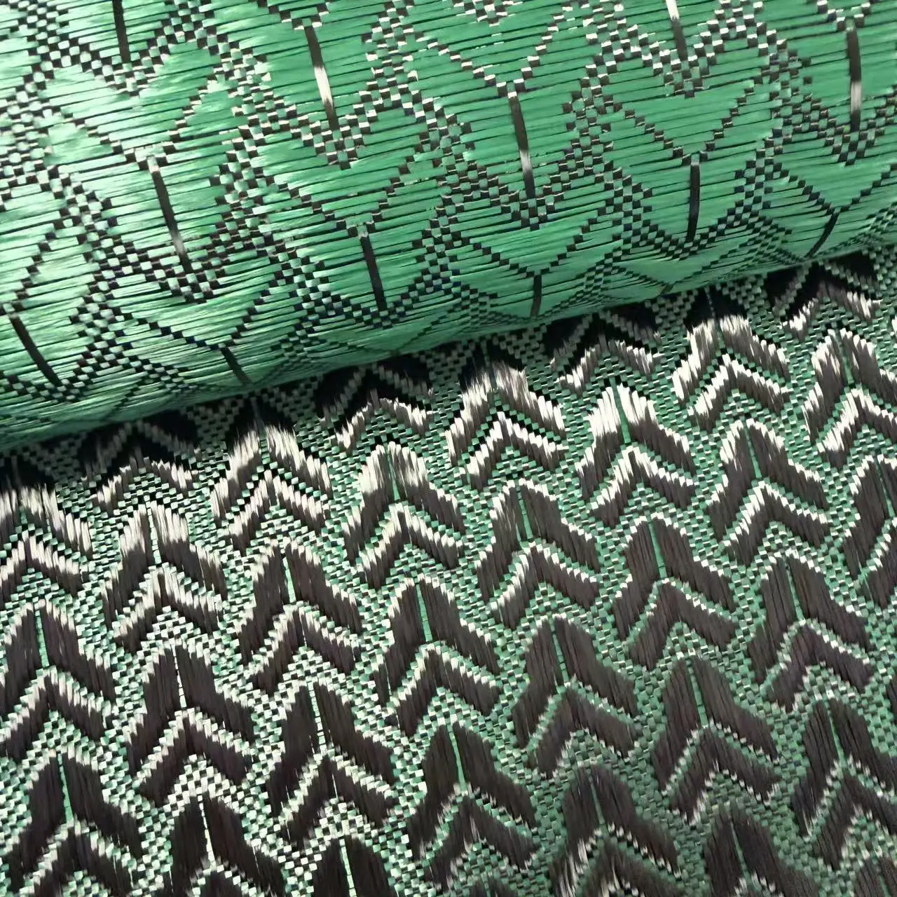 3K 240g Kohlefaser und Green Cola Li Gemischtes Gewebtes Gewebe Vakuum-Führungstasche Carbon DIY Gladiator Kohlefaser-Jacquard-Gewebe – Detail 3