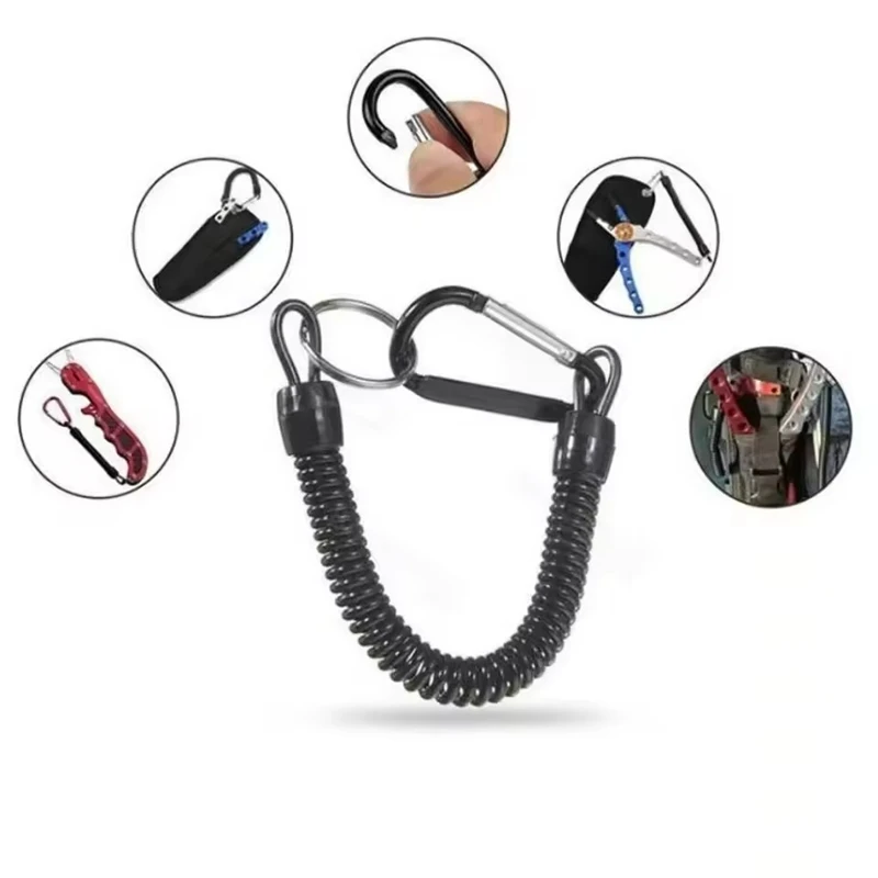 Multipurpose Fishing Rope 3pcs 22cm Extendable Coiled Hanging Rope Spring Retractable Mountain Hook Fishing Tool image 5