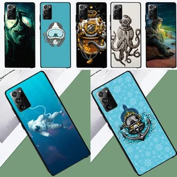 Scuba Diver Mask Diving Case For Samsung Galaxy S20 FE S21 S22 S23 Ultra Note 10 20 Ultra S8 S9 S10 Plus Cover Coque