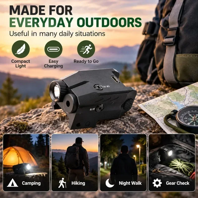 Outdoor Bright Portable LED Flashlight Bottom Mount Integrated Type 92g USB Direct Rechargeable Lamp