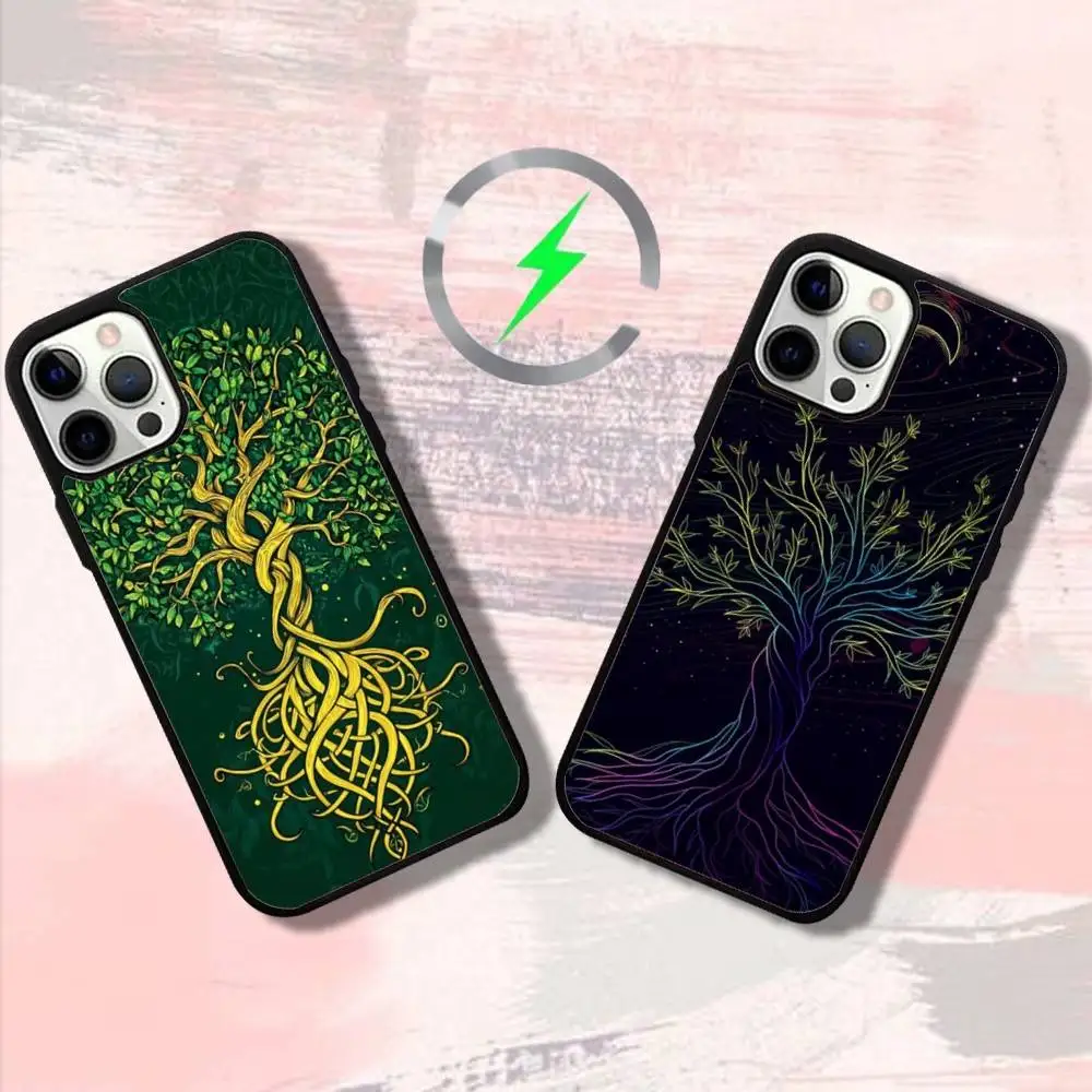 

Чехол для телефона «Древо жизни» Yggdrasil для iPhone 17,16,15,14,13,12,11, Pro, Max, Plus, Mini, SE4, E с магнитной беспроводной зарядкой Magsafe