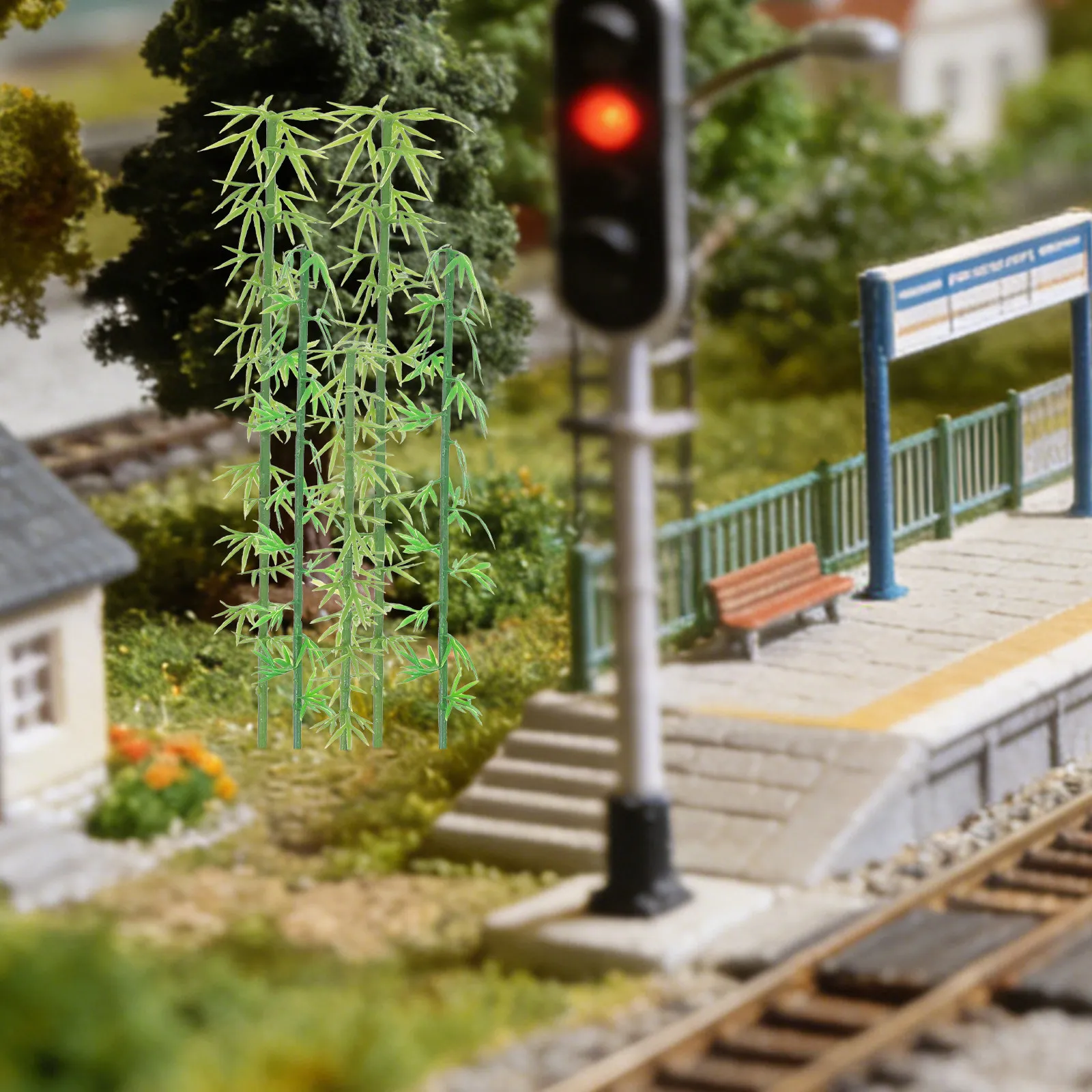 25Pcs Miniature Faux Bamboo Trees Realistic Plastic Simulation Tree Supplies for Train Scenery Landscape Diorama Crafts Micro