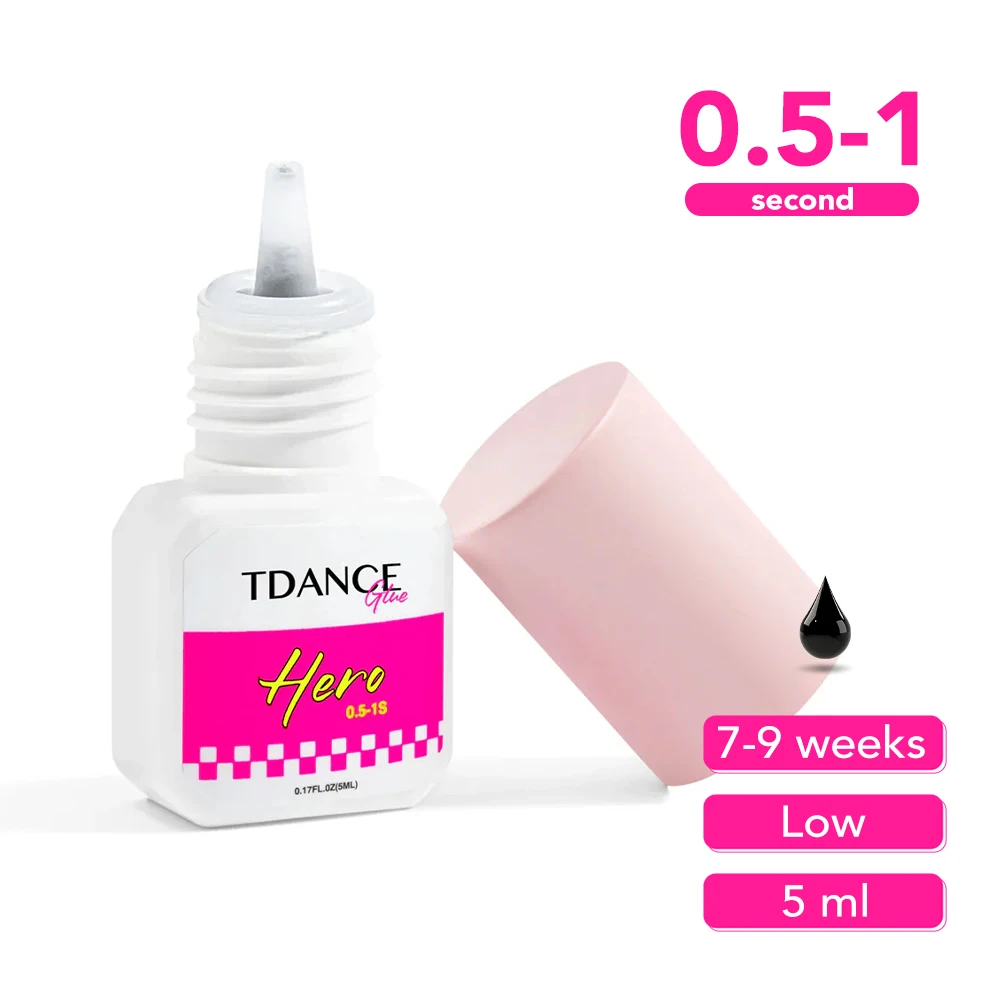 TDANCE HERO 5ml 0.5-1 Seconds Quick Dry Sensitive Adhesive Long Lasting Waterproof Professional Eyelash Glue Cosmetic Tools