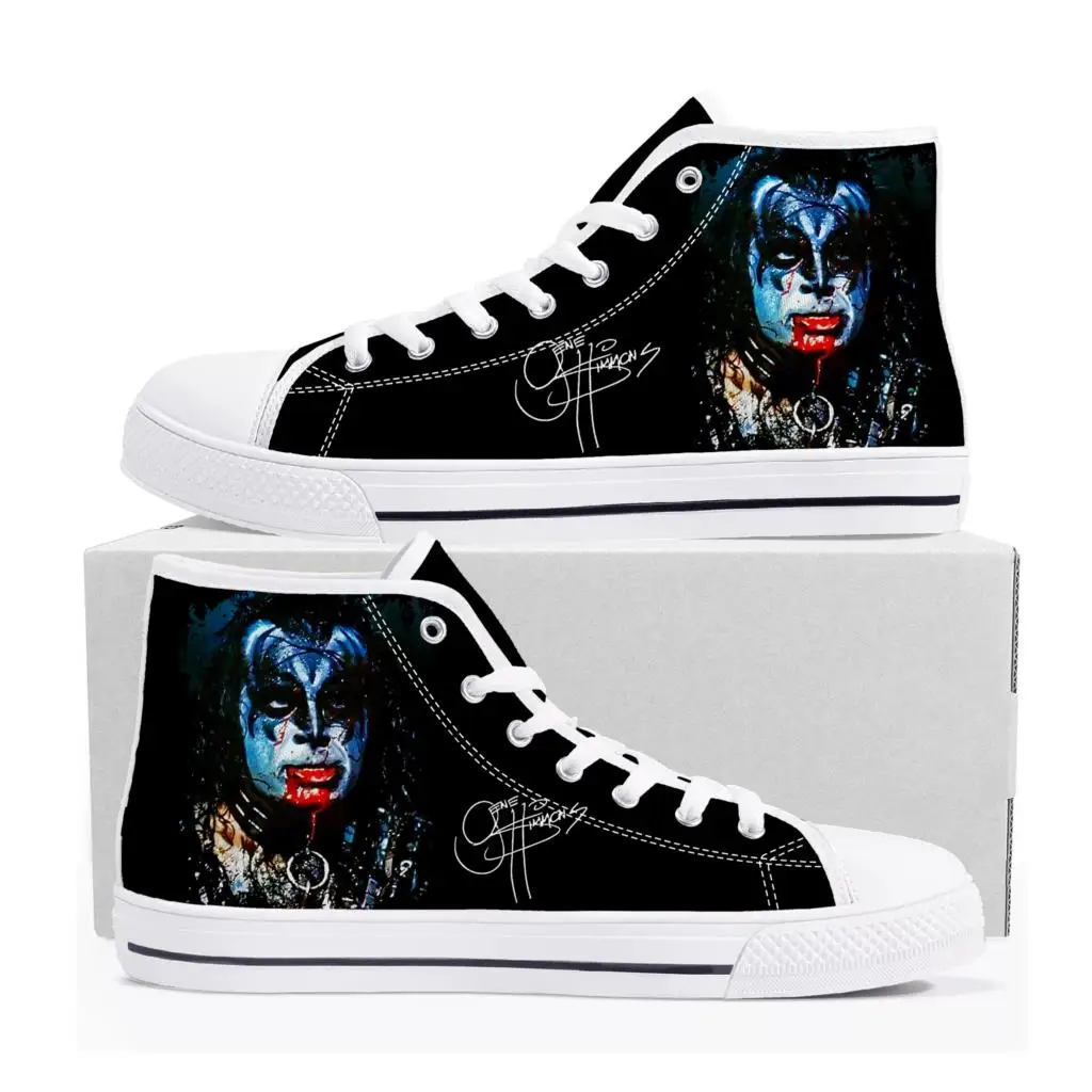 Gene Simmons Rock Singer High Top High Quality Sneakers Mens Womens Teenager Canvas Sneaker Casual Couple Shoes Custom Shoe