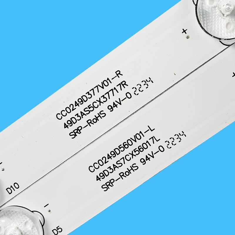 10PCS LED Backlight Strips For CC0249D377V01-R CC0249D560V01-L 49D3AS5CX37717R 49D3AS7CX56017L