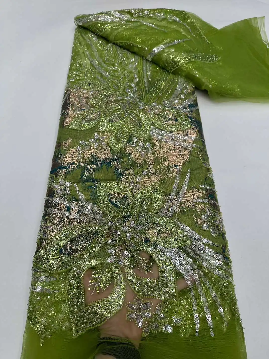 2026Latest Austria Best Quality Soft Mesh Elegant Jacquard Lace with Stones Fabric for Wedding Evening Dresses NN6852_R