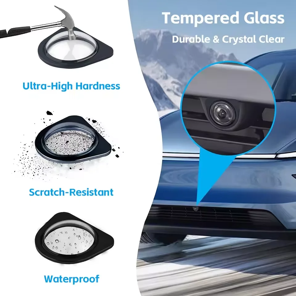 Auto-Frontkamera-Schutzabdeckung für Tesla Model 3 Highland Model Y Juniper Model YL 2026 2025 Gehärtetes Glas Regenschutz