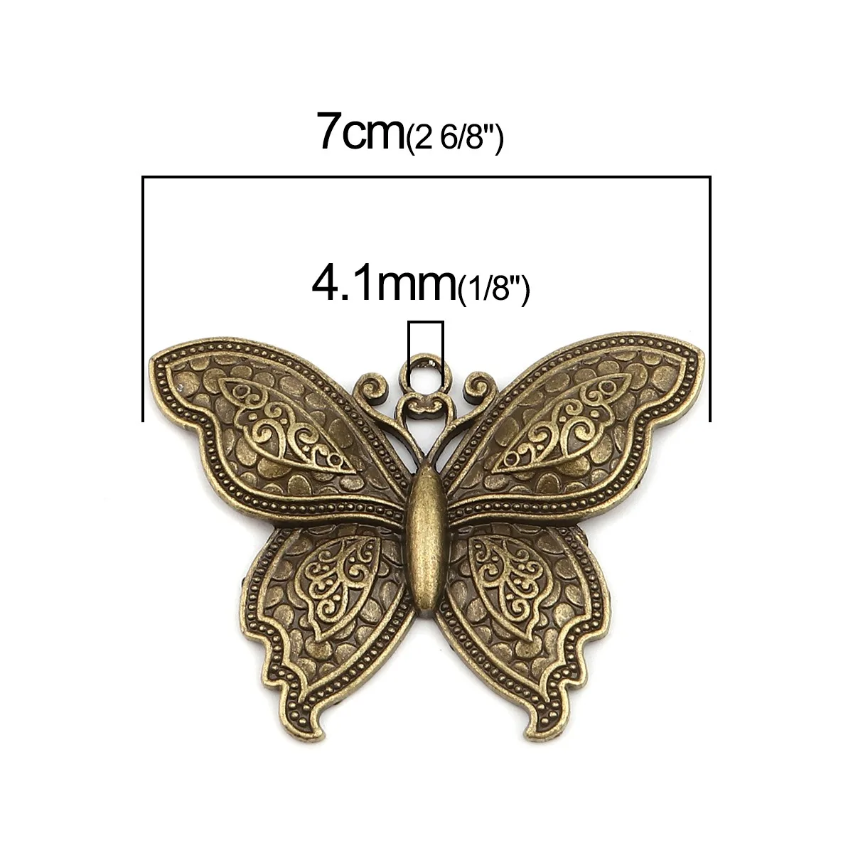 Vintage Insect Pendants Butterfly Animal Multicolor Metal Charms DIY Making Necklace Earring Jewelry Findings 70mm x 52mm,2PCs