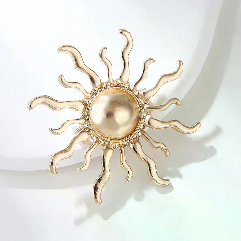 1PCS Fashion Sun Flower Brooches Pin For Women Men Beautiful Sun Flowers Party Office Brooch Pins Gifts For Women Clothing