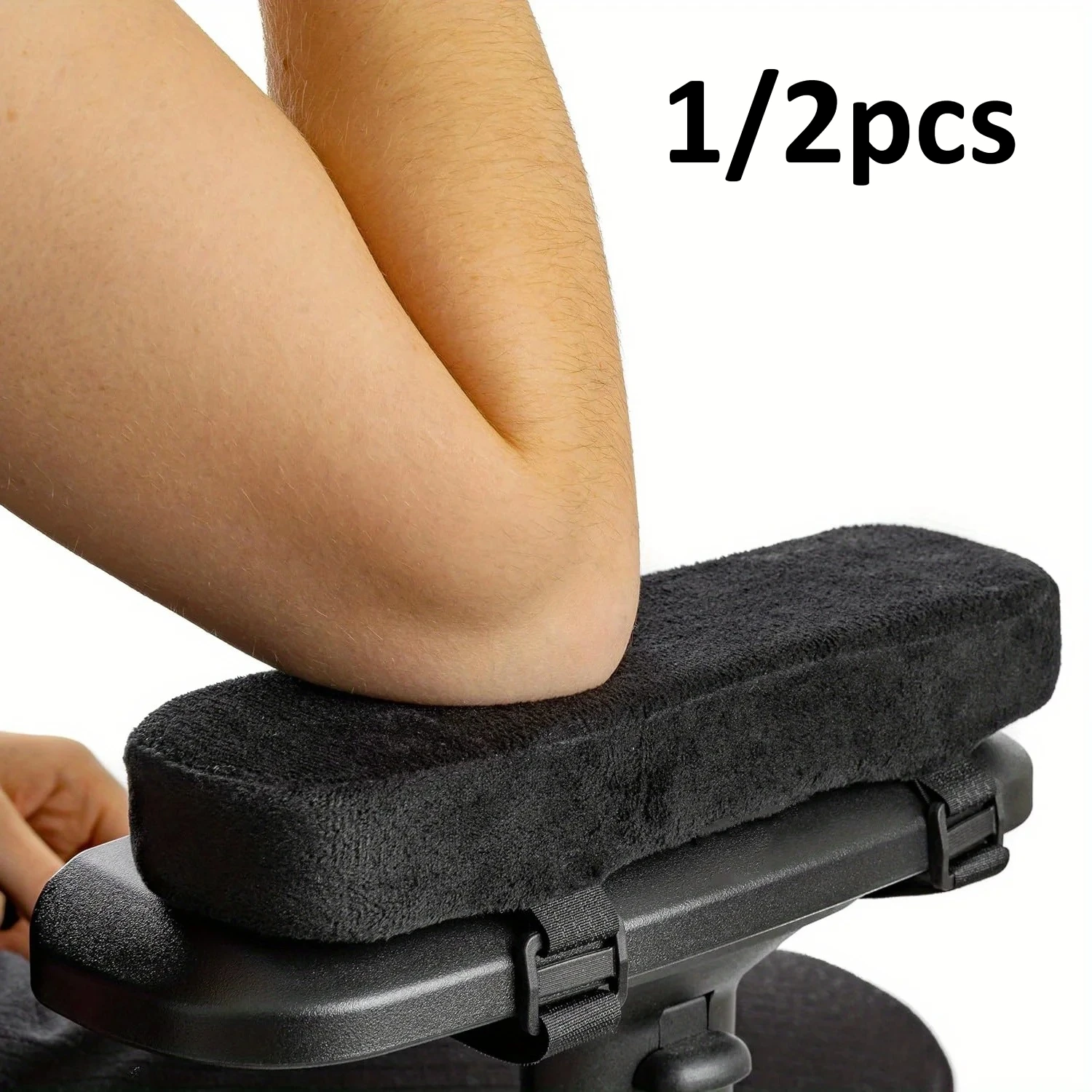 1/2pcs Memory Foam Armrest Pads,Ergonomic Office Chair Elbow Support Cushion,Universal Fit Pressure Relief Covers for Desk Chair