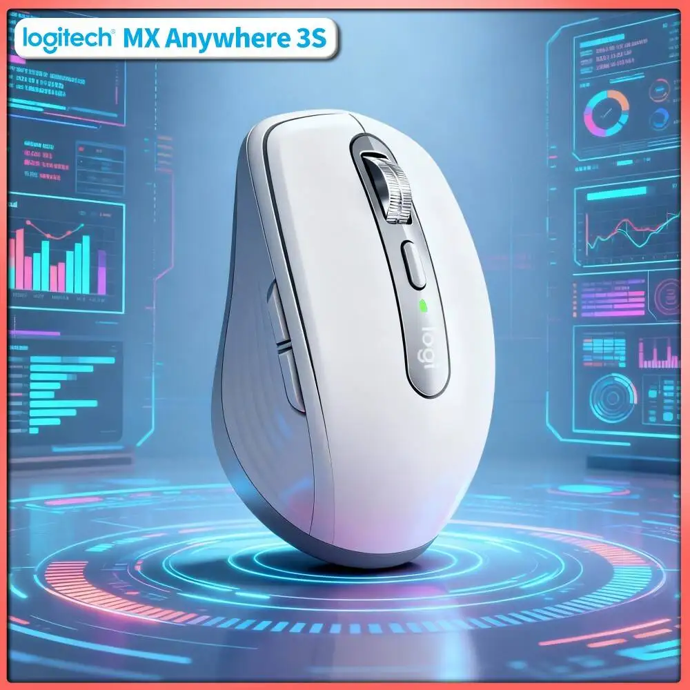 Pro MX Anywhere 3S Mouse - 8K DPI, MagSpeed Scroll, 3-Device Sync, Ideal for Tech Blogger Home Studio Office Work
