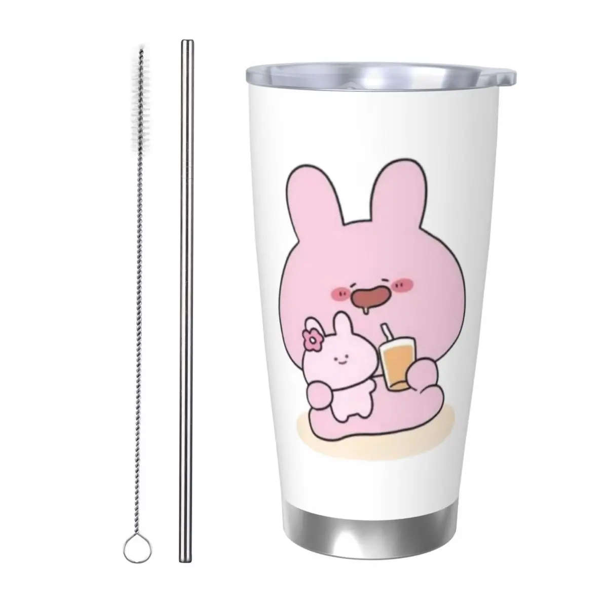 Asamimichaan Cute Asamimi 20oz Stainless Steel Insulated Thermal Coffee Car Cup Cold Hot Mugs Vacuum Flask