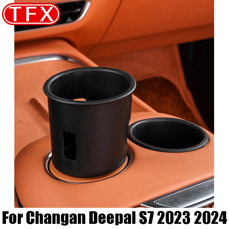 

For Changan Deepal S7 2023 2024 Car Cup Holder Interior Modification Sl03 Cup Limiter Frame Cover Mute Waterproof Leakproof Pads