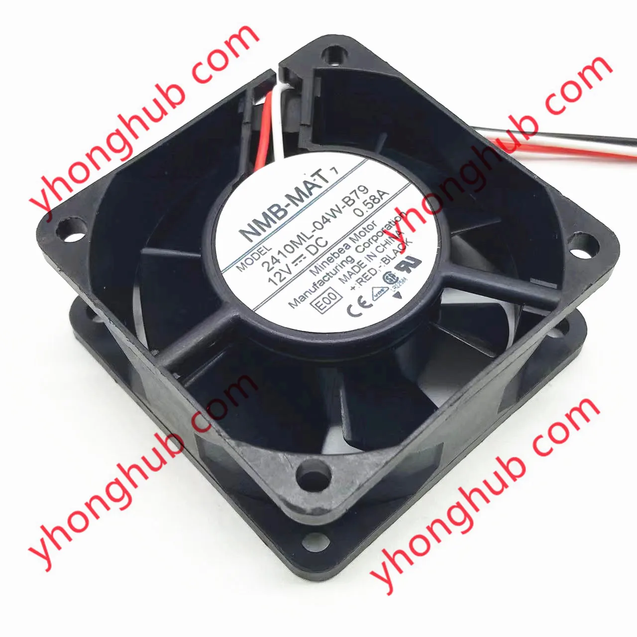 

NMB-MAT 2410ML-04W-B79 E00 DC 12V 0.58A 60x60x25mm 2-Wire Server Cooling Fan