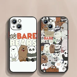 Three Little Bears For iPhone 15 Ultra 14 13 12 11 Mini XS XR X 8 7 Pro Max Plus Frosted Translucent Phone Case