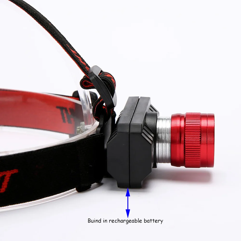 Strong Light Headlamp LED Head Light Small USB Rechargeable Zoom LED Headlamp For Hunting Camping Running