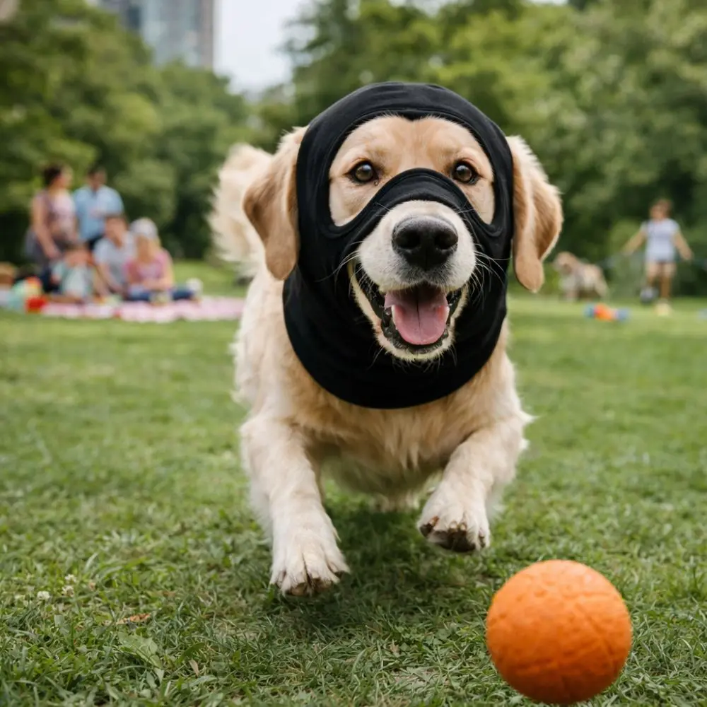 

Elastic Dog Face Mask Soft Warm Anti-Freezing Dog Calming Earmuffs Breathable Comfortable Pet Head Cover Pet Supplies