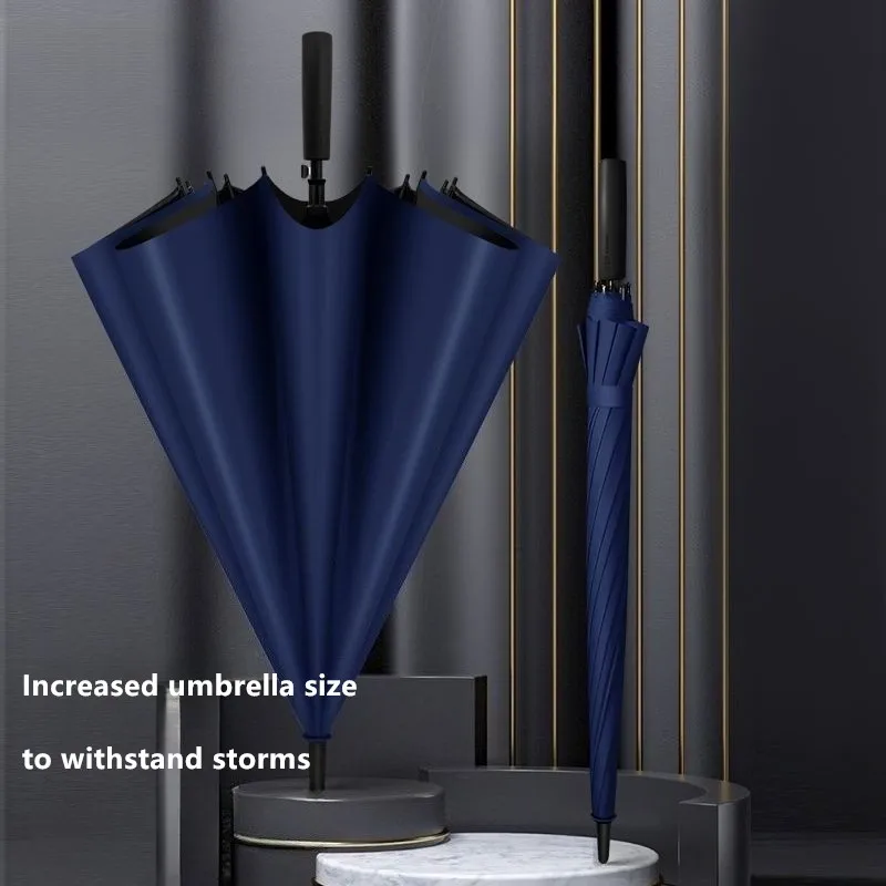 

Automatic Steel Frame Straight Long-handled Umbrella Enlarged Thickened and Reinforced Sunny and Rainy Dual-purpose Umbrella