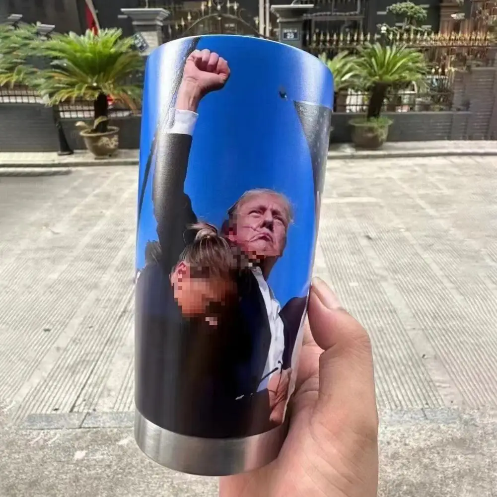 Thoughtful Gift Mug 2024 Trump Election Insulated Stainless Steel Tumbler Leak-proof Lid Non-slip Base for Men for Trump