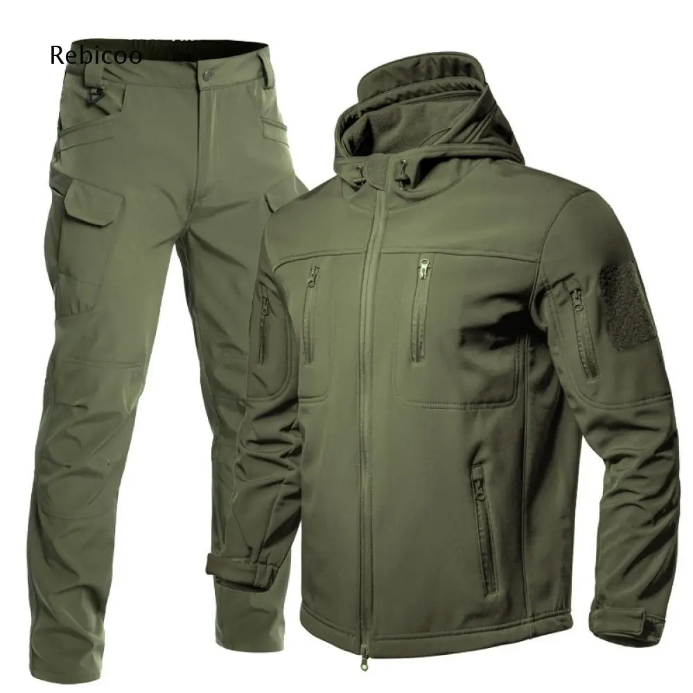 Hooded Jacket And Cargo Pants Suit For Men Long Sleeve Multi Pocket Design For Multiple Outdoor Activities And Field Daily Wear