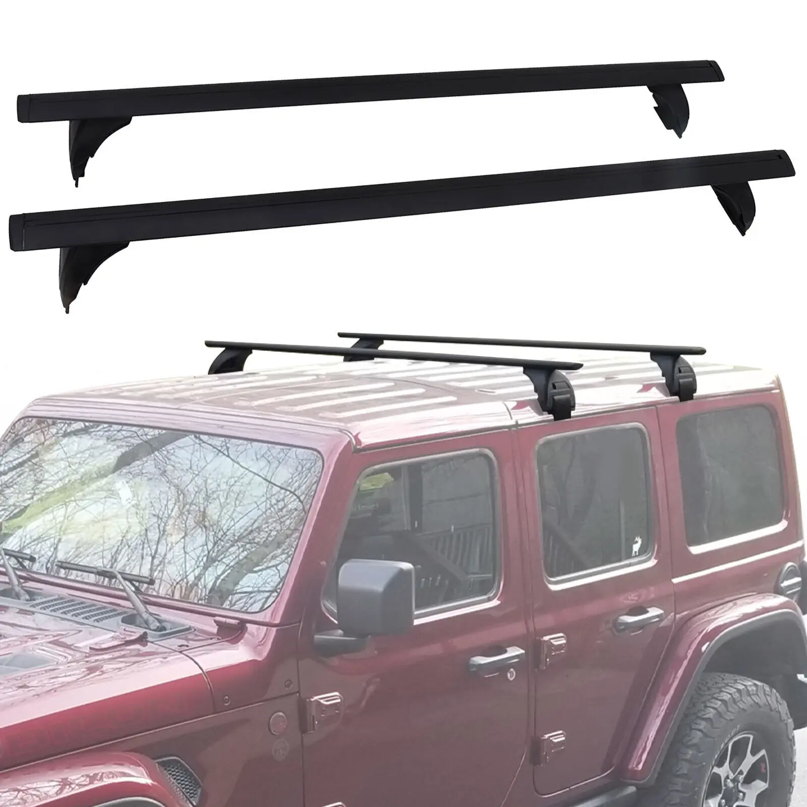 

2pcs Roof Rack Cross Bars for 2007-2025 Jeep Wrangler JK JL with Anti-Theft Lock