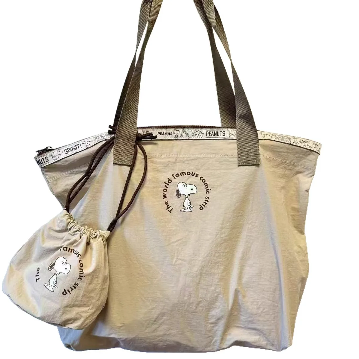 

Японская милая мультяшная сумка-Снупи, дорожная спортивная сумка, большая вместительная подвесная сумка на колесике