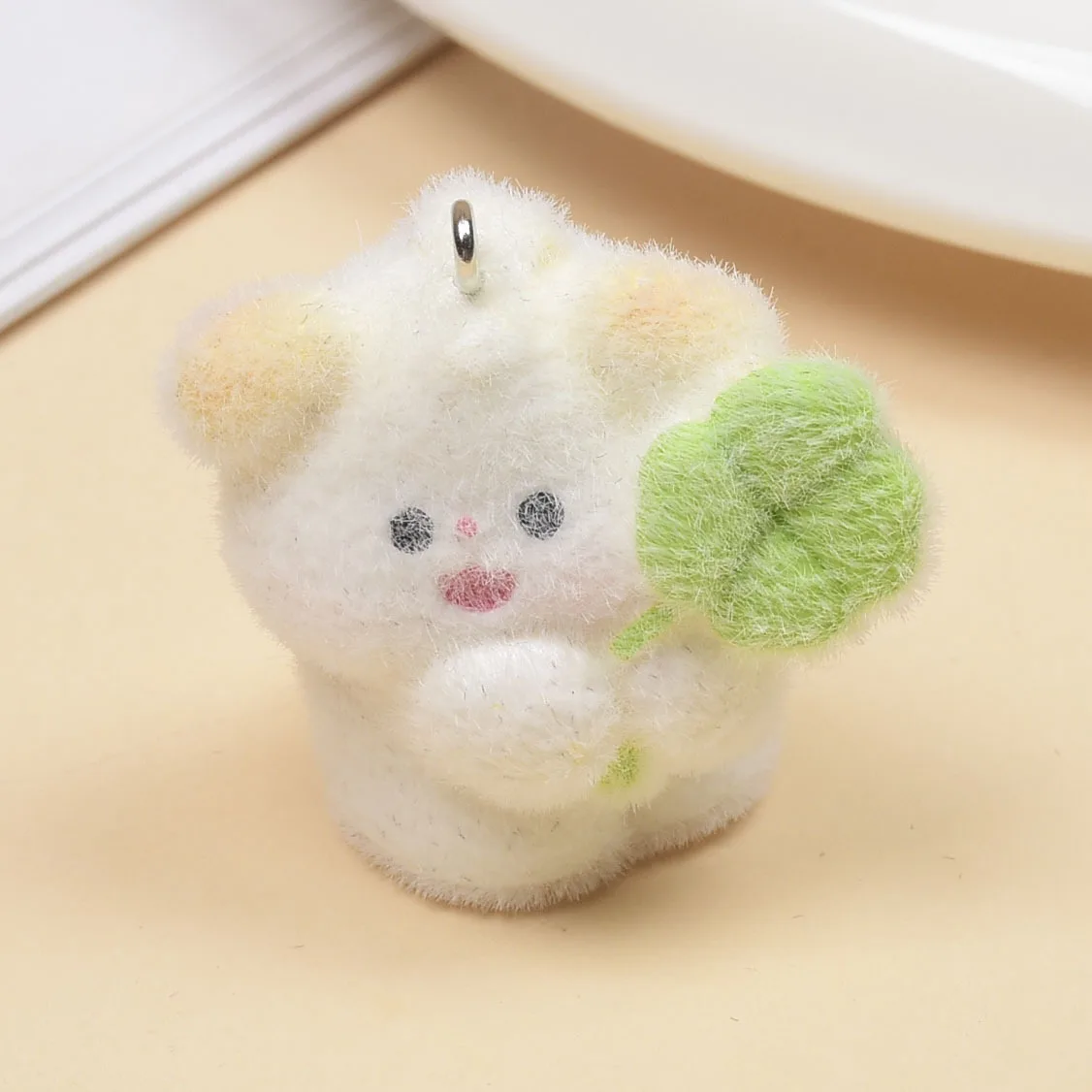 

20pcs 3D Flocking Resin Mini Cute Puppy Doll Cartoon Animal Charms For Keychain Necklace Earrings Making DIY Jewelry Accessories