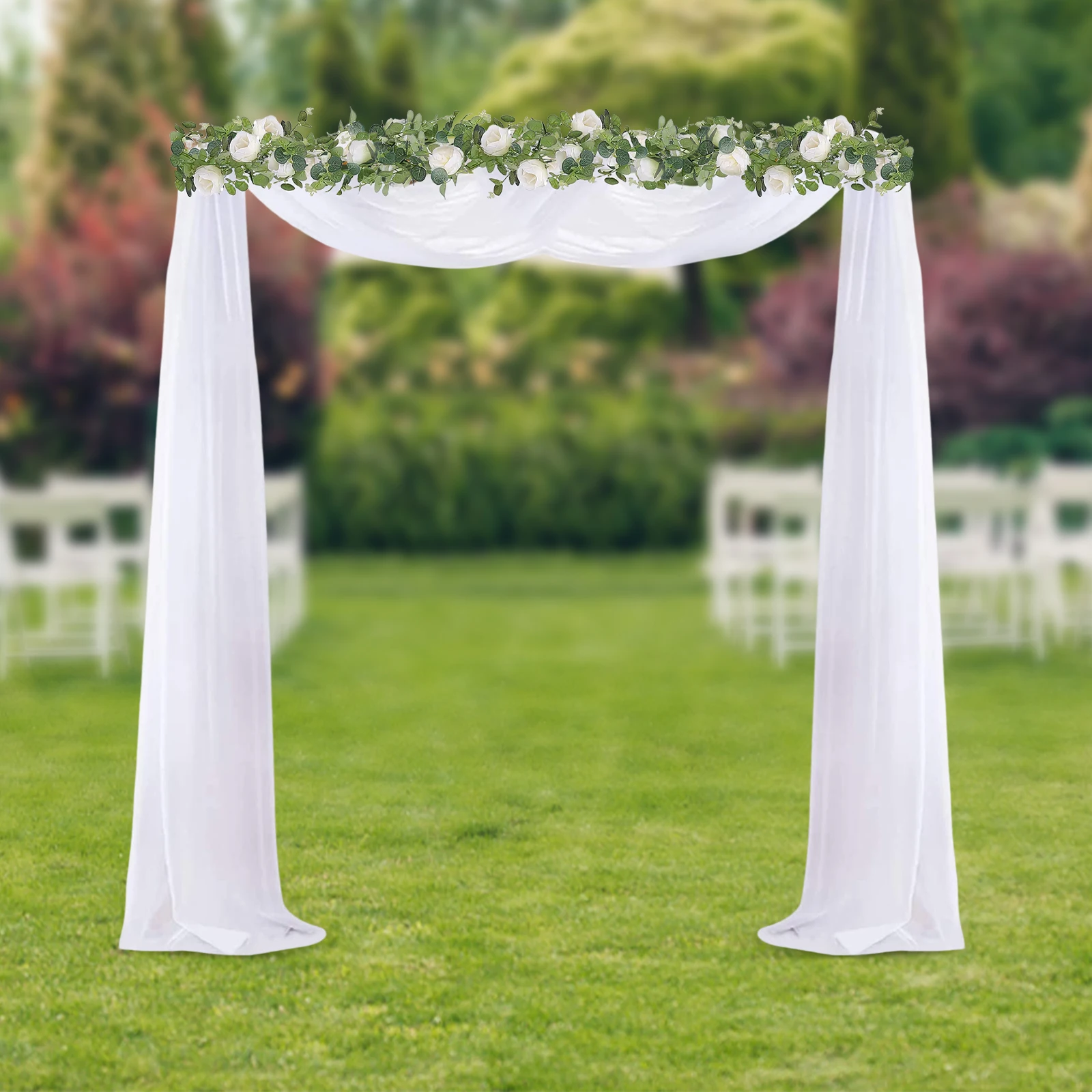 9.8x9.8FT Wedding Arch Backdrop Stand, Square Metal Garden Ceremony Birthday Party Bridal Photo Booth Floral Balloon Decoration