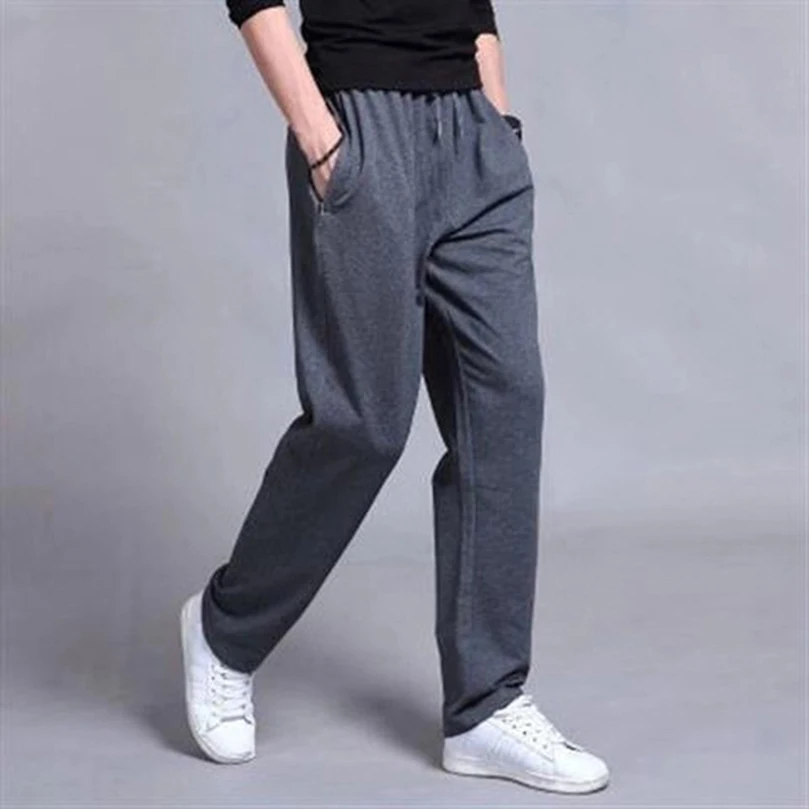 Men's Thin Wide Leg Sweatpants Joggers Oversize Straight Sports Tracksuit Pants plus Size 5XL 6XL 7XL with Zipper Y1 - Image 2
