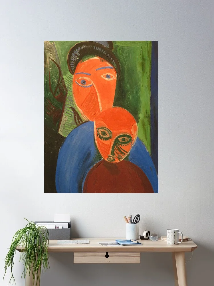 

Mother and Child, 1907, Paris. Musée national Picasso Paris, Art Print Canvas Poster, Living Room Decor, Home Wall Picture