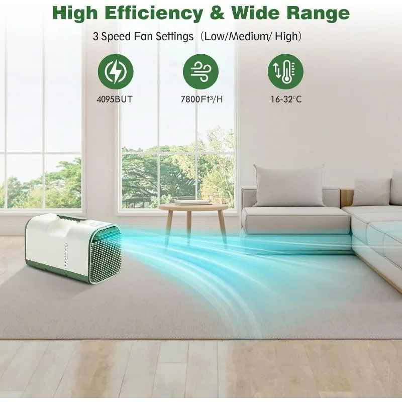 Pendingin udara portabel, pendinginan cepat, konsumsi rendah, pewaktu, tenda penghilang kelembapan, berkemah, RV, truk, memancing, dalam ruangan luar ruangan