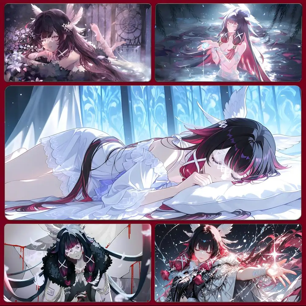 Game Character Genshin Impact Columbina Mouse Pad Large Gaming Mousepad with Stitched Edges Thickened Desk Mat PC